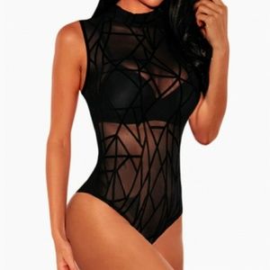 Sheer Black Bodysuit